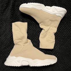 Mid Calf Sock Sneakers Sock Boots Knitted Boots Breathable Slim Fit Boots Round