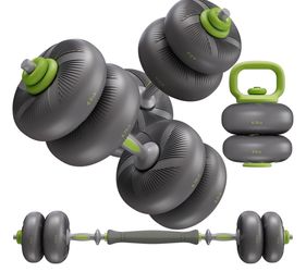 Adjustable Dumbbell Kettlebell Barbell Weight Set