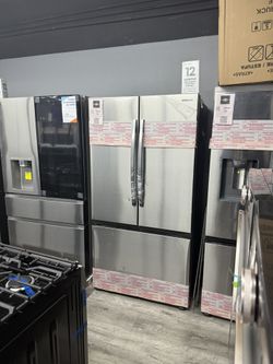 Samsung - 32 cu. ft. 3-Door French Door Smart Refrigerator with Dual Auto Ice Maker - Stainless Steel