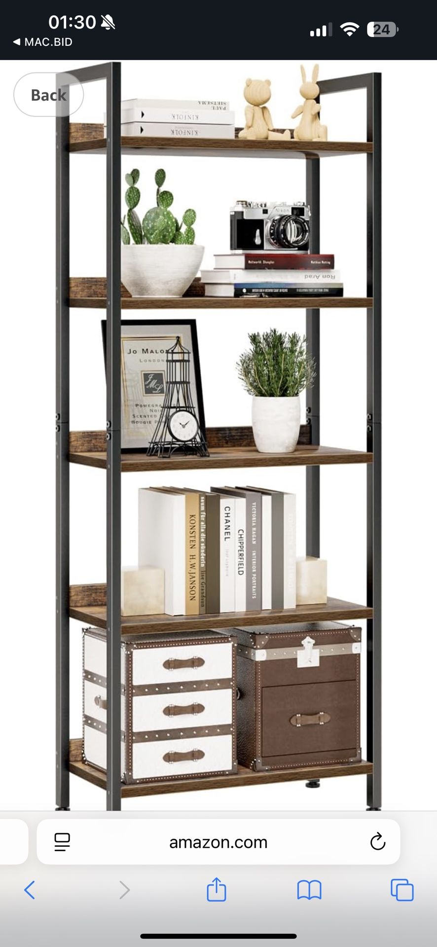 Bookshelf 5 Tier Vintage