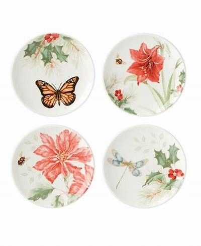 Lenox Butterfly Meadow Holiday Set of 4 Coasters, Created for Macy's