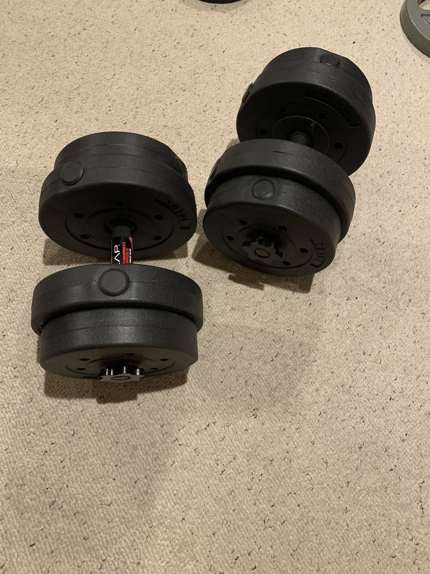 76 Pound Adjustable Dumbbell Set (38lb Pair) BRAND NEW CAP VINYL WEIGHTS