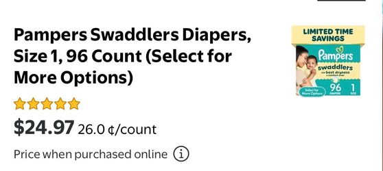 Pampers box size 1 new