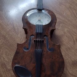 Vintage Plastic Violin Clock