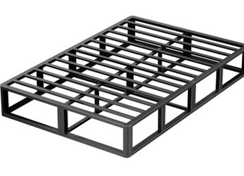 Queen Metal Bed Frame w/cover, No box frame needed