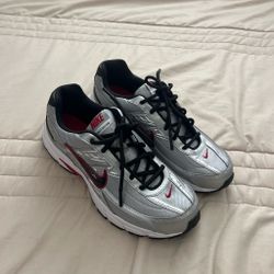 Nike P6000 silver sneakers with red accents #retro #running