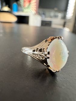 14k white gold and opal ring (Askin & Marine)