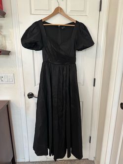Black Puff Sleeve Maxi Dress