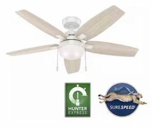 Hunter Express Antero 52” White Indoor Ceiling Fan w/Light