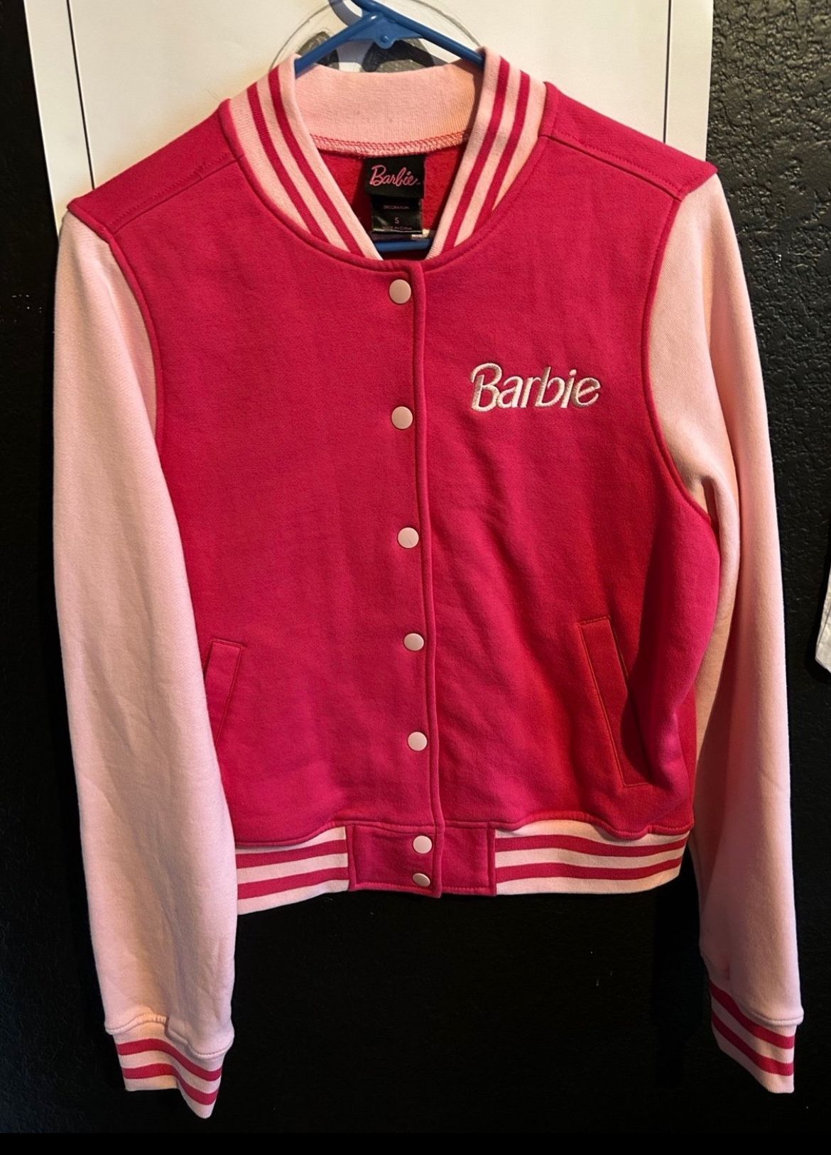 Hot Topic Barbie Embroidered Girls Varsity Jacket