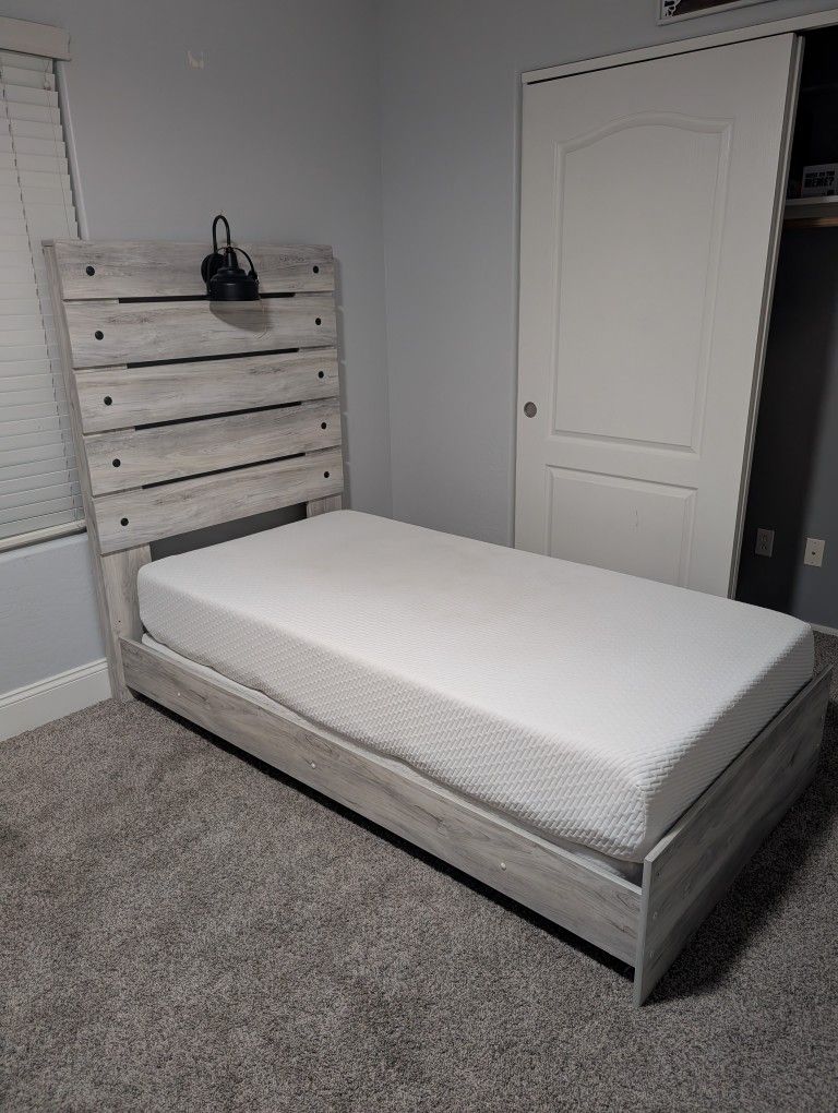 Twin Size Bed, Frame, And Box Spring