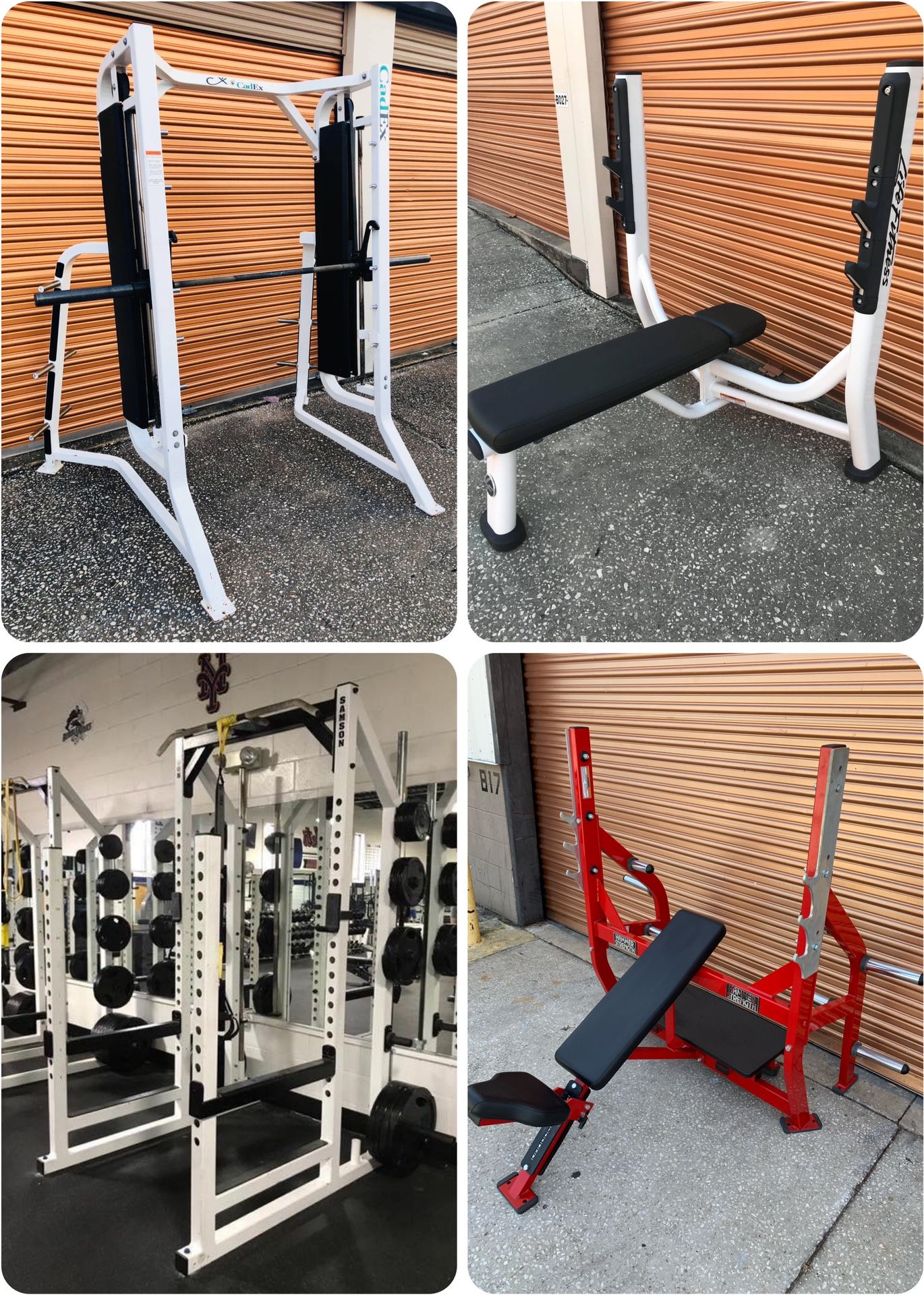 Squat / Power Rack, Smith Machine, Olympic Weight Bench, Leg Press, Dumbbells