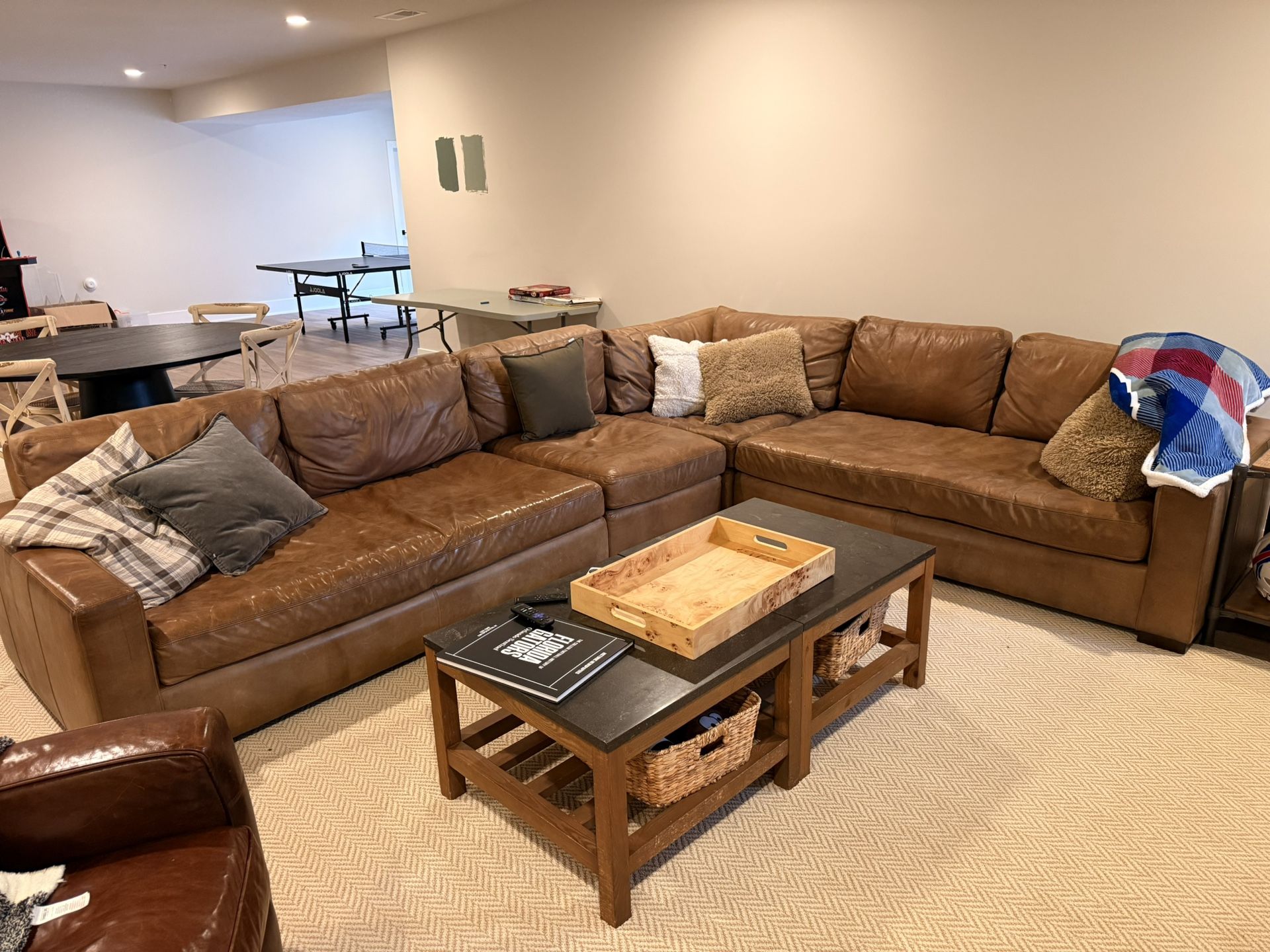 Restoration Hardware Maxwell leather sectional