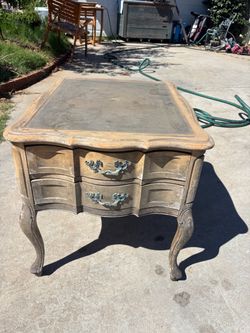 French Provincial End Table with Two Drawers