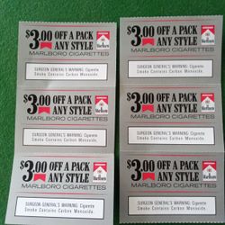 6 Marlboro Coupons Expires 3/26/26