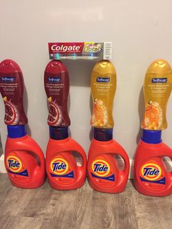 4bottles tide 32loads 50oz 4softsoap bodywash 532ml 1colgate bundle for $30/ firm Price Pick Up Gahanna