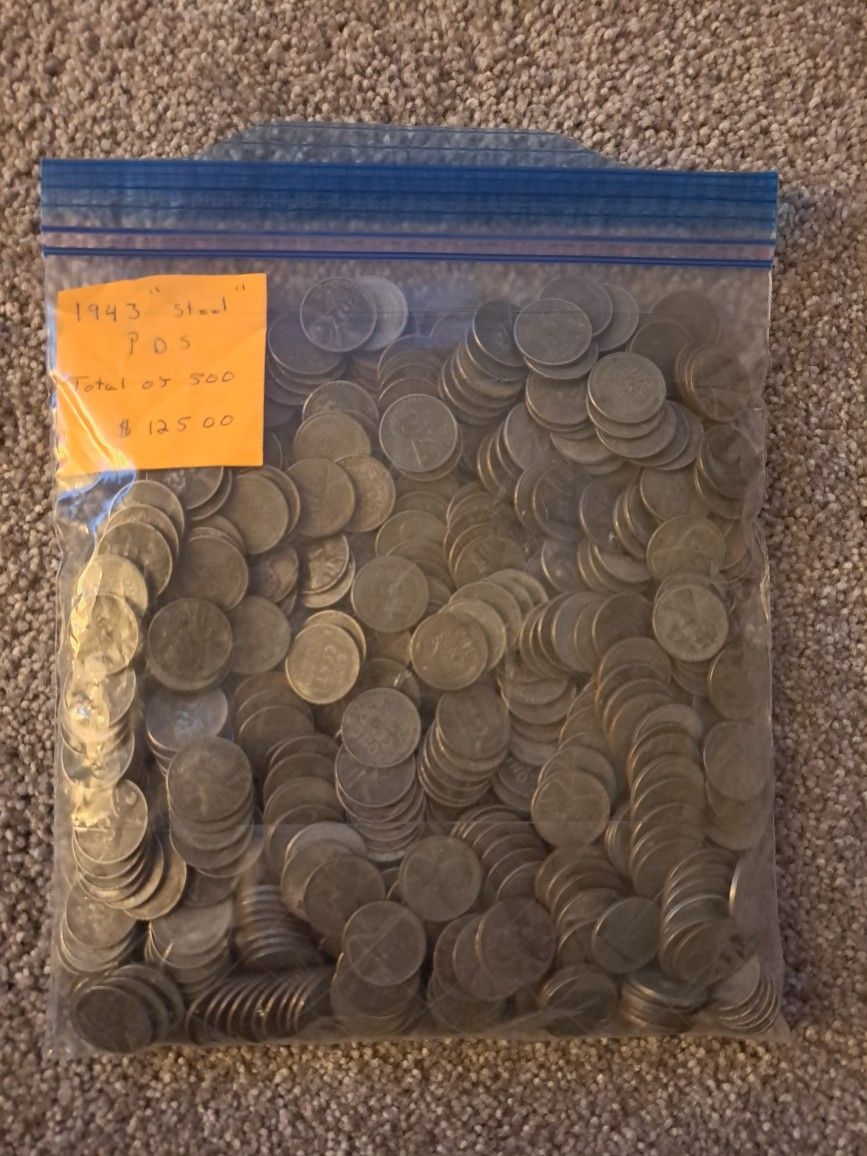 Wheat Pennys P.D.S "Steel" Total of 500