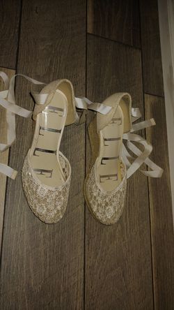 ELLE lace Up wedges size 7