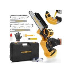 Mini Chainsaw 8-Inch and 6-Inch 2-IN-1 Cordless Mini Chainsaw,Brushless Chain saw 20v for Wood Cutting, Tree Trimming 
(BATTERY NOT INCLUDED) Uses Dew