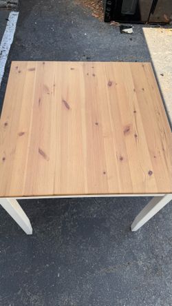 Brown and White table