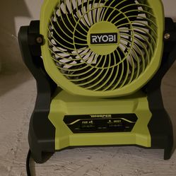 Ryobi bucket mister/fan with 18v 4ah battery and charger