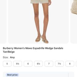 Burberry Slides Wedges Espadrille 39