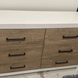  6 Drawer Dresser - White & Nuetral
