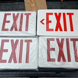 LOT OF 4 PLASTIC EXIT SIGN FACE PLATES 13" × 9"
