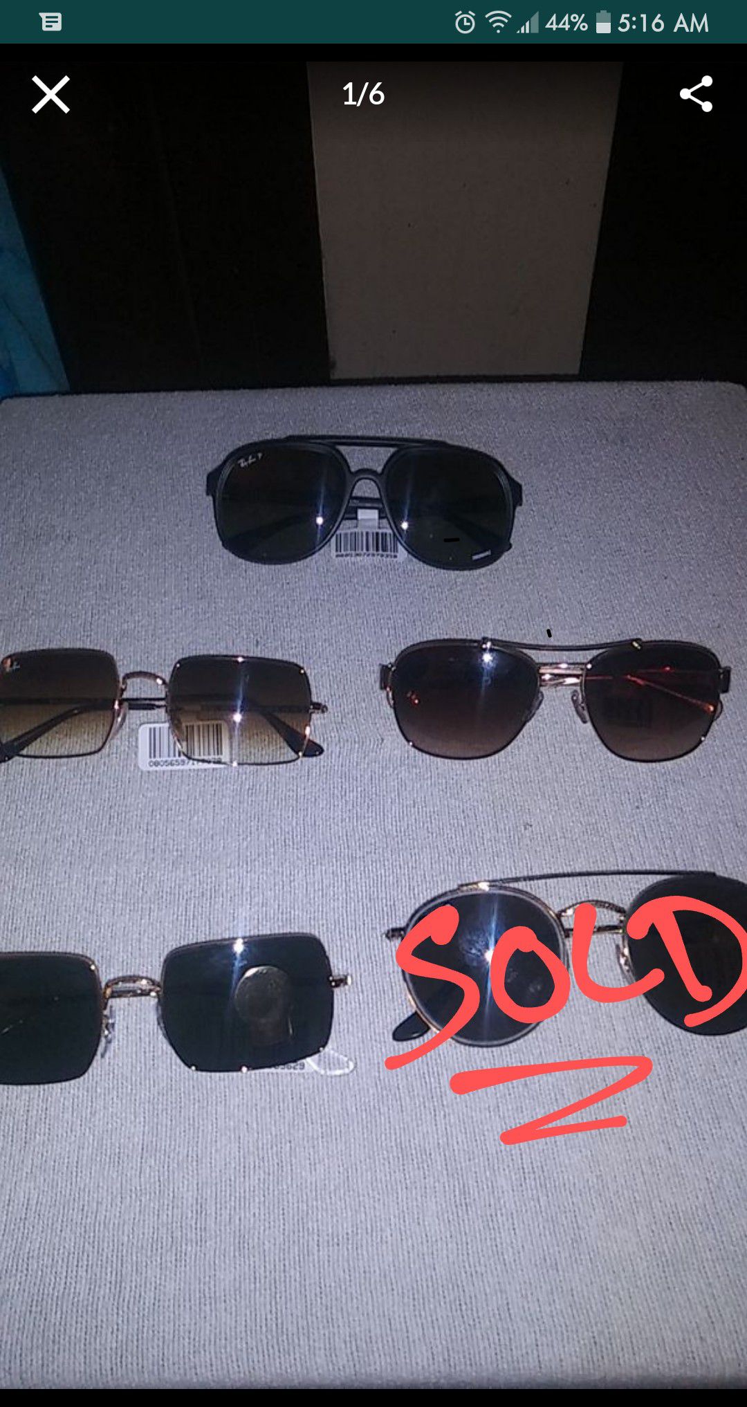 Ray Ban Sunglasses $600 For All
