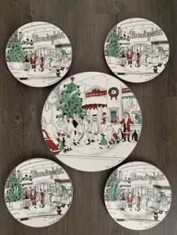 Bloomingdales Epoch “Shoppers” Christmas Plates