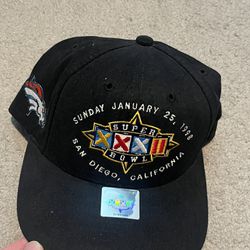 Vintage 1998 NFL Super Bowl XXXII 32 Broncos Black Snapback Hat Cap
