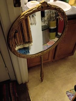 Vintage gold hanging mirror