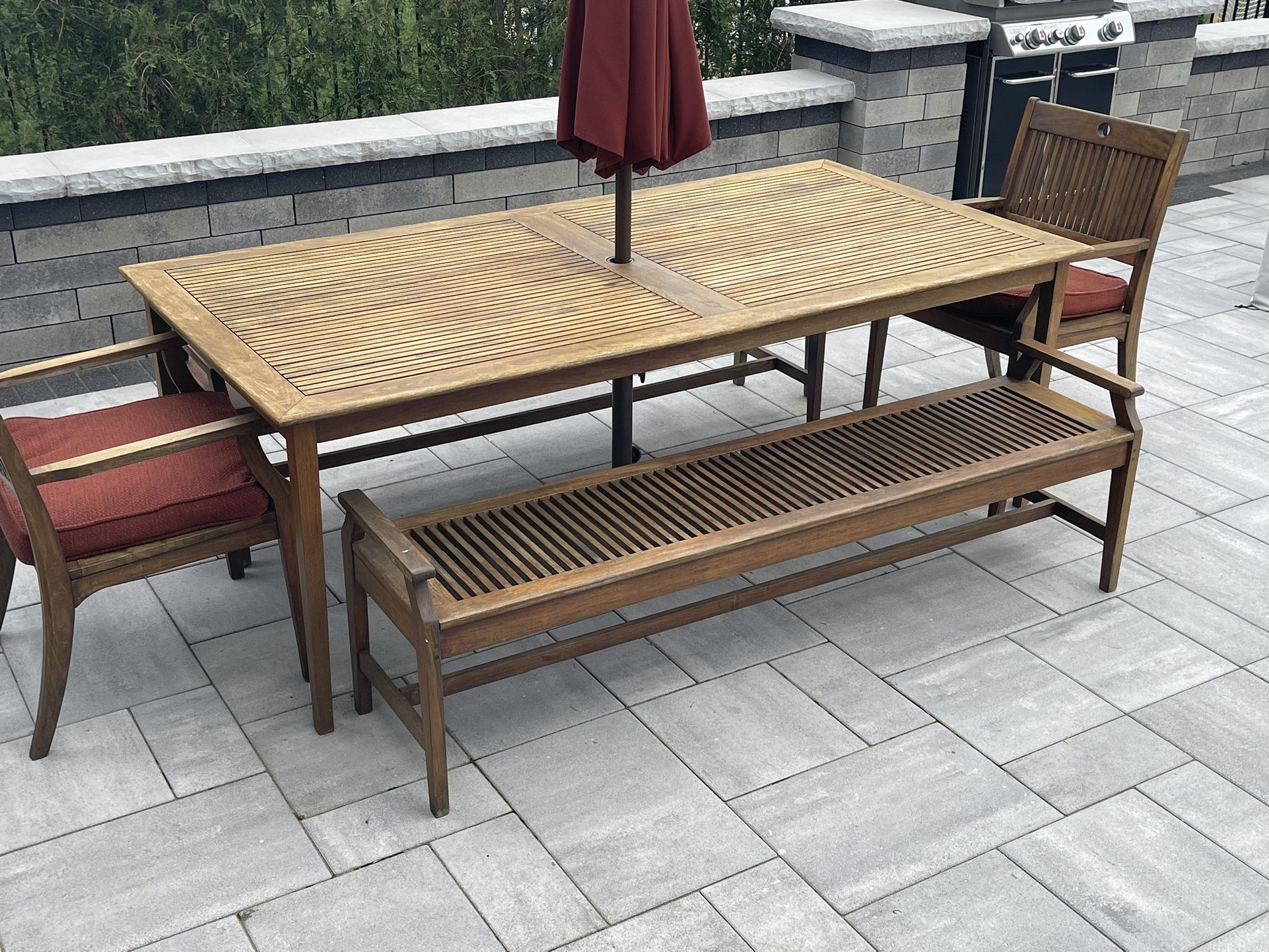 Jensen Leisure IPE Wood Opal Patio Table With 6ft Bench