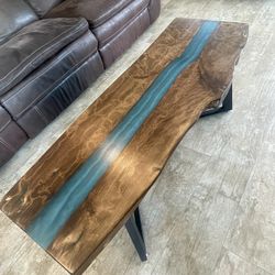 Live Edge River Table - Exotic Pecan