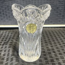 Vintage 24% Lead Crystal American Rose Princess House Vase 