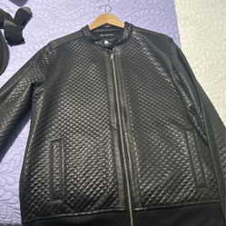 Leather Zip Up Jacket