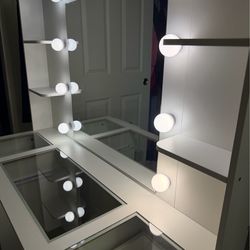 ✨ Glam Hollywood Lighted Vanity Desk ✨
