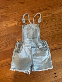 Girls Denim Shortalls-Size 7/8