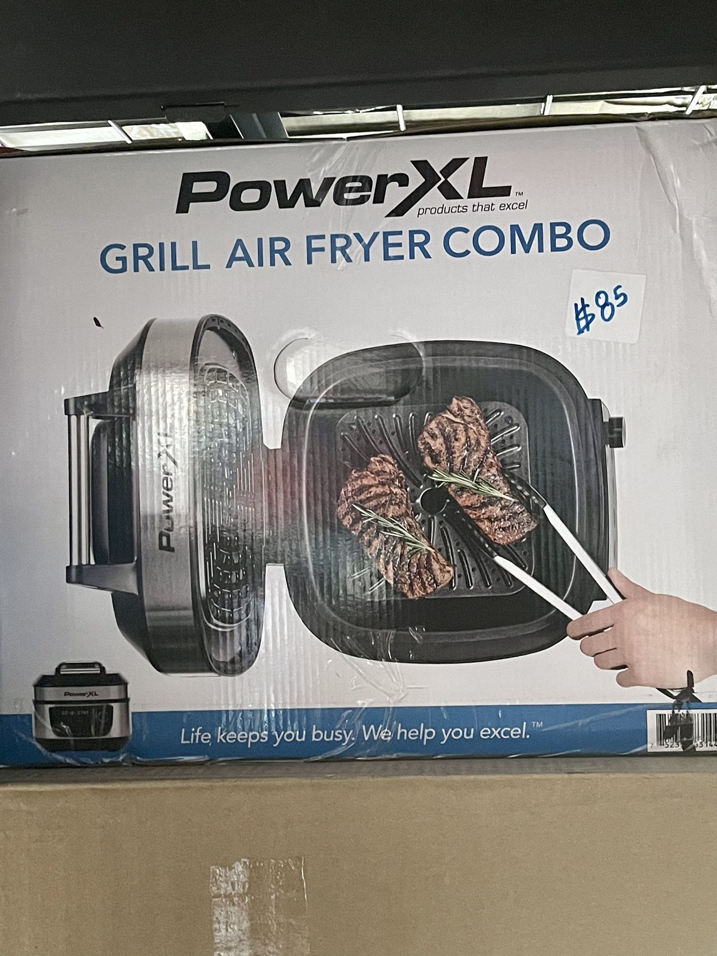 PowerXL Grill Air Fryer Combo - Silver