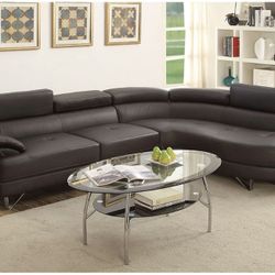 2 PC SECSIONAL SOFA ESSPRESO FAUX LEATHER NEW IN BOX ☎️ 1714586,2564 PICK UP PRICE ☎️ 1714650,7316
