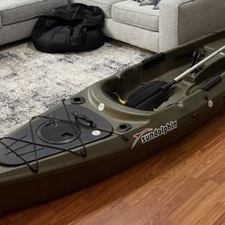 Sun Dolphin Journey 12' Sit-on Fishing Kayak Olive, Paddle Included