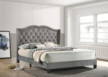 LAST ONE IN STOCK! Gray Platform Bed Frame Queen Size! Pay At Delivery! Brand New!