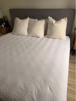 King Bed + Sealy Mattress with pillows