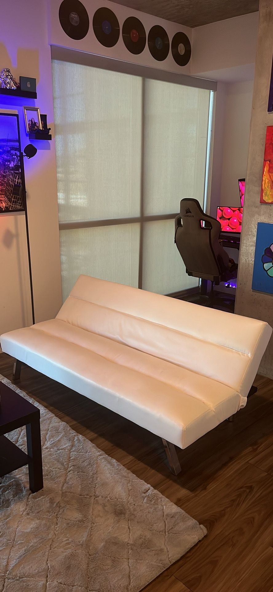 White Leather Futon