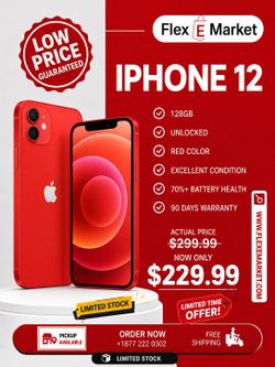 🚨 Hot Deal! iPhone 12 128GB RED – First Come, First Serve! 🚨