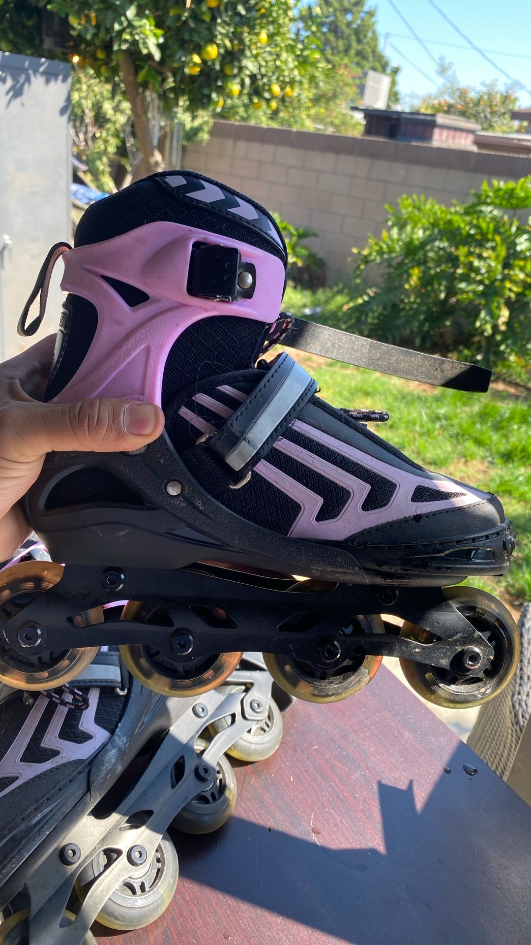 Girls Roller Blades, Good Condition, With Helmet, Size 