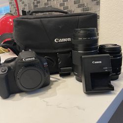 Canon T6 EOS Rebel DSLR Camera with EF-S 18-55mm and EF 75-300mm Lens