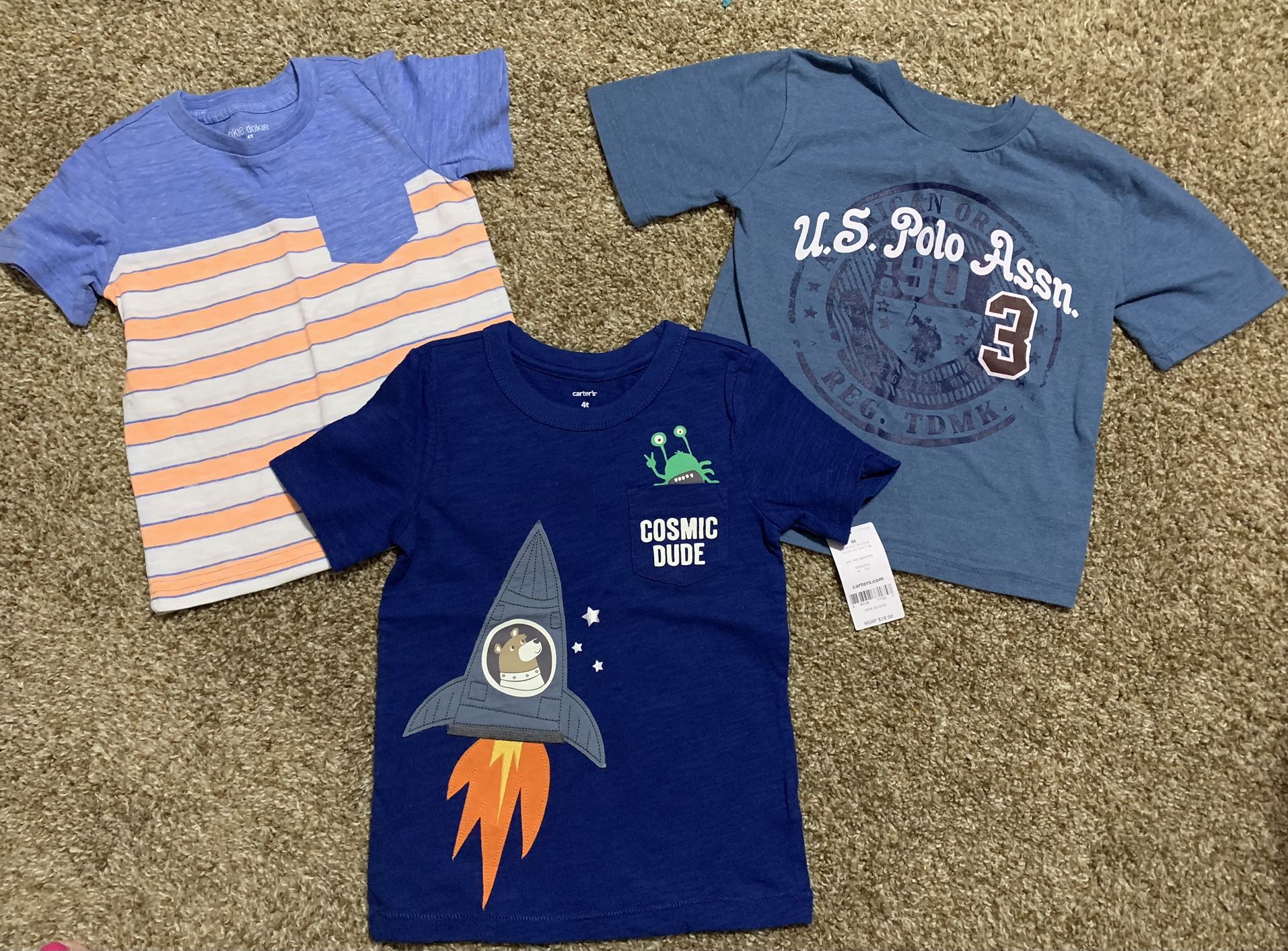 3- Boys New  and Like New T-shirts Size 4 