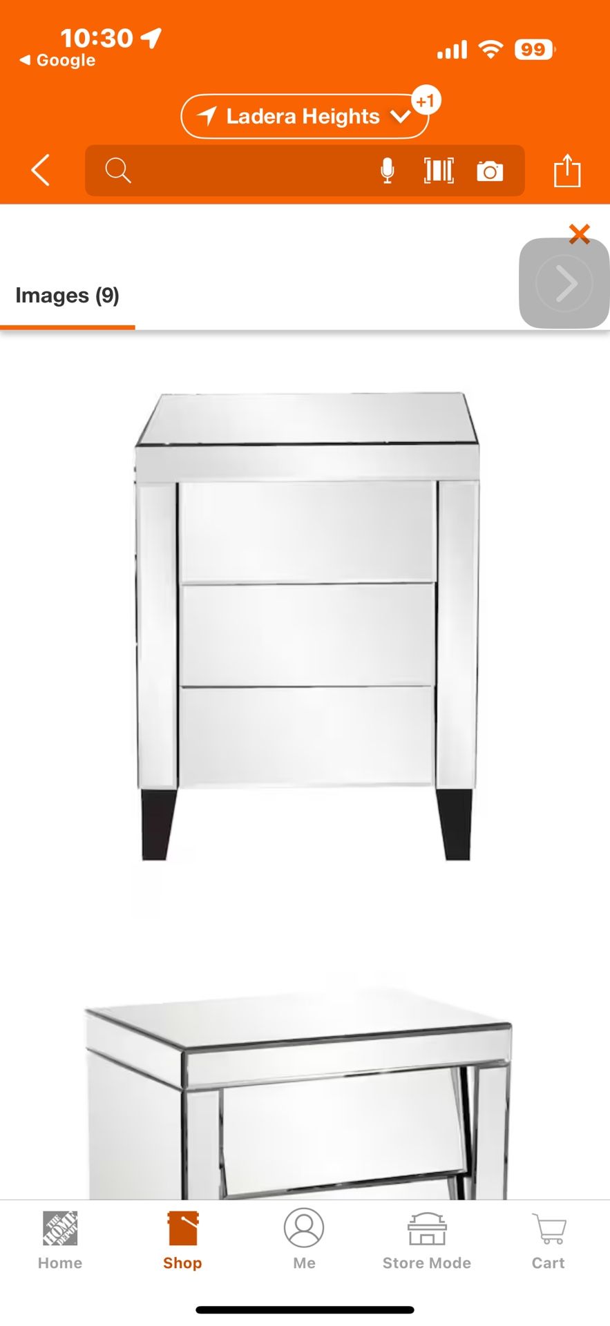 Osaka 3-Drawer Mirrored Dresser