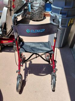 HFK-9211 Dual-Brake Shock-Absorbing Rollator Walker 10" Wheels